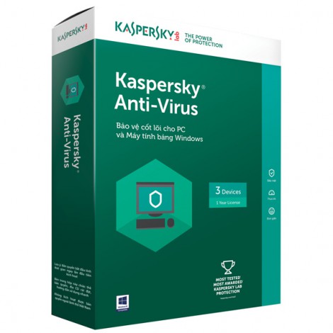 Phần mềm diệt virus Kaspersky Anti Virus (3 User)