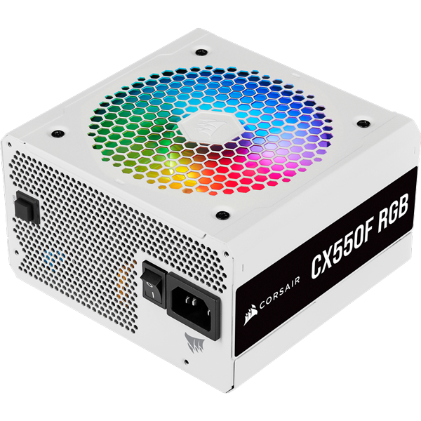 Nguồn máy tính Corsair CX550F RGB White 80 Plus Bronze - Full Modul
