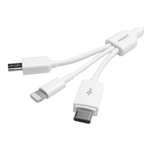 Cable Pisen 3 trong 1 (Type-C/ Lightning/ Micro)